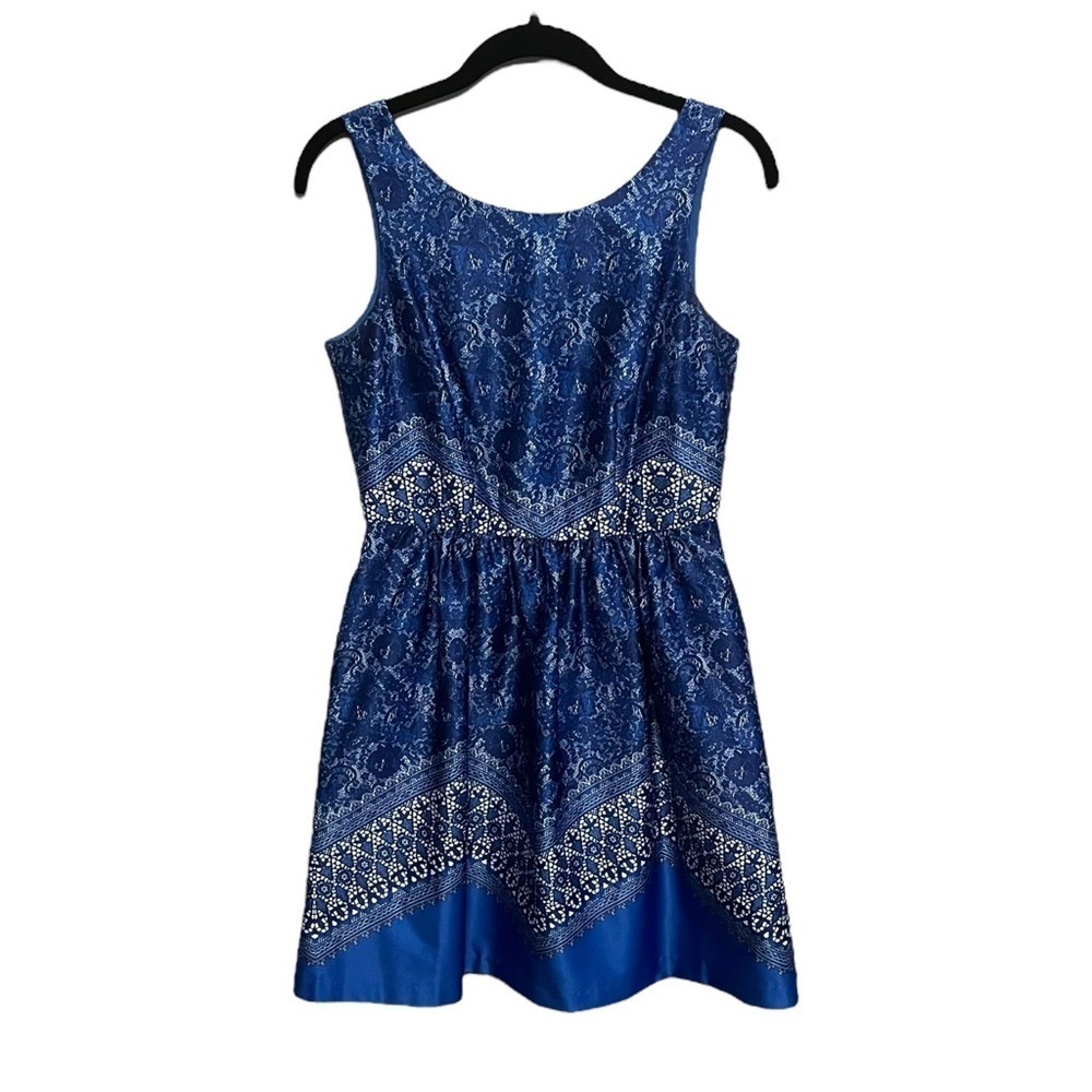 Outback Red Blue Lace Print Cocktail Dress